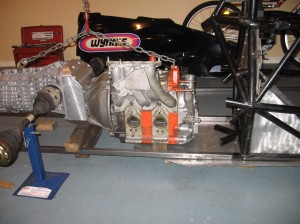 The Chassis & engine after the first cut. 