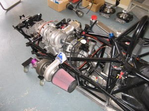 Engine assembled into the chassis