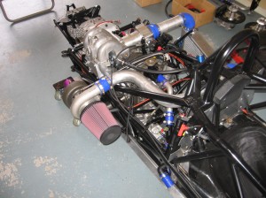 Engine assembled into the chassis 2