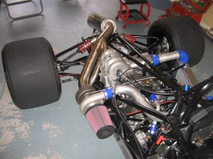 Engine assembled into the chassis 4