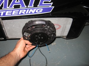 Position of the fan on the radiator