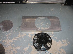 Folded aluminum housing with fan position cut-out