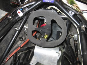 Steering Wheel On Full Lock Before Modification on the Rotary Hillclimb Racing Car RPV02