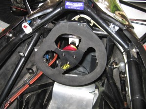 Steering Wheel On Full Lock After the Modification on the Rotary Hillclimb Racing Car RPV02